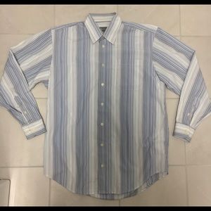 Hickey Freeman 100% Cotton Dress Shirt Medium